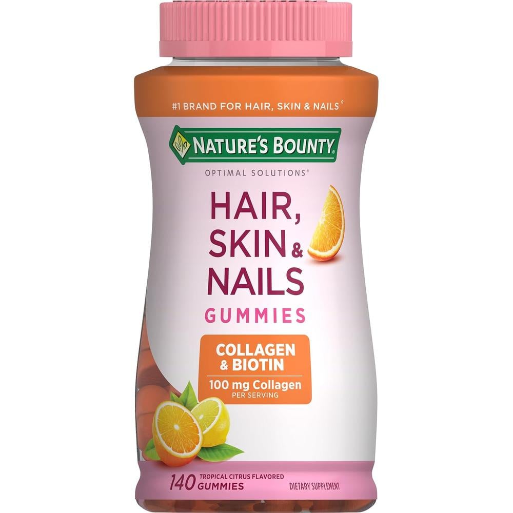 CABELLO PIEL Y UÑAS NATURE'S BOUNTY + BIOTINA 2500 MCG + COLÁGENO 100 MG 140 GOMITAS - 3