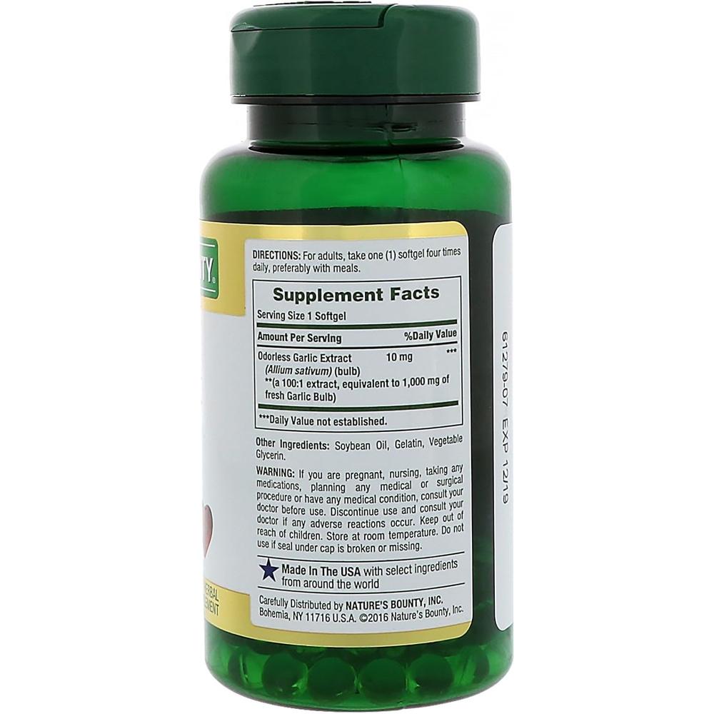 AJO NATURE'S BOUNTY 1000 MG 100 CÁPSULAS BLANDAS | PACK 3 - 2