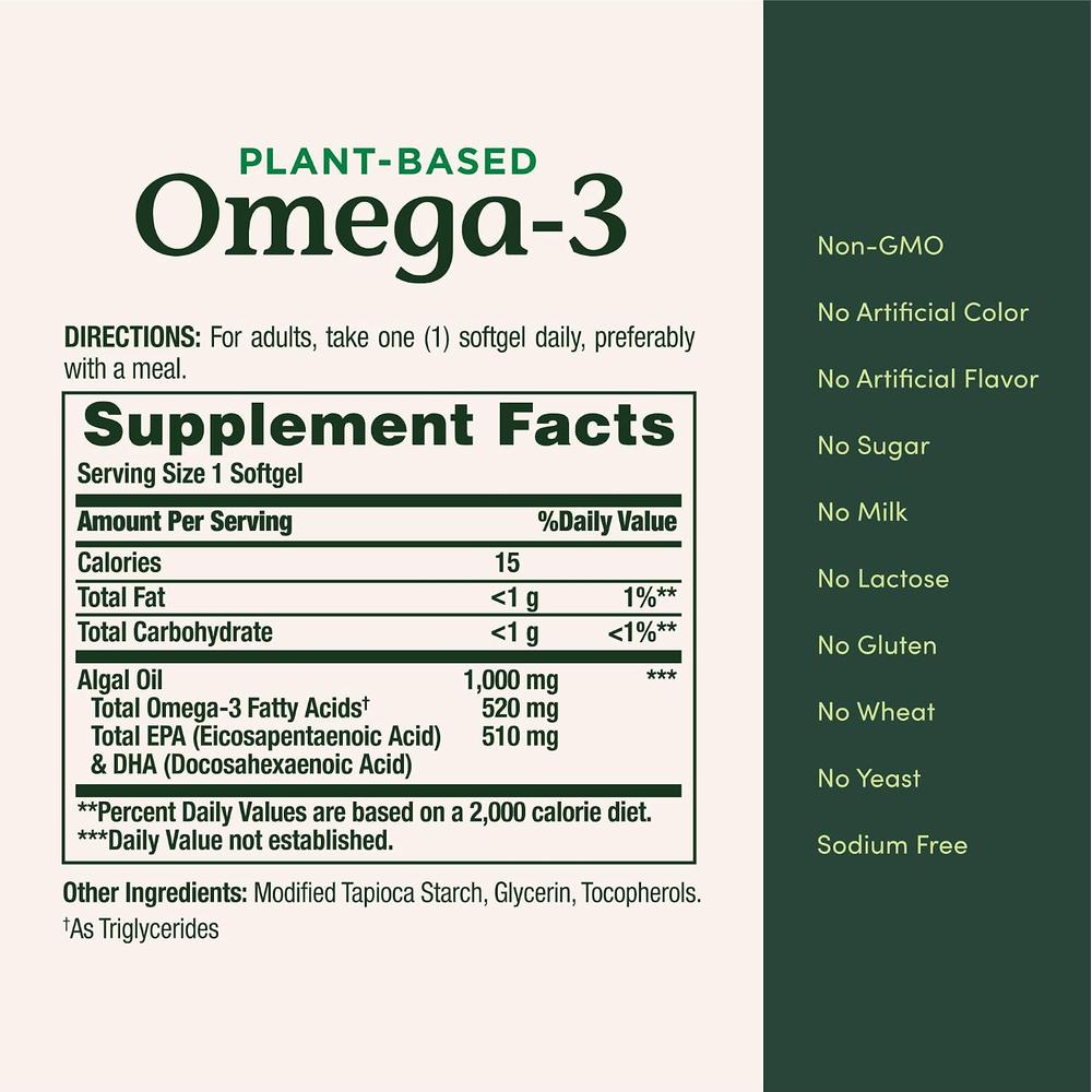 OMEGA 3 VEGETAL NATURE'S BOUNTY 520 MG 30 CÁPSULAS BLANDAS - 5