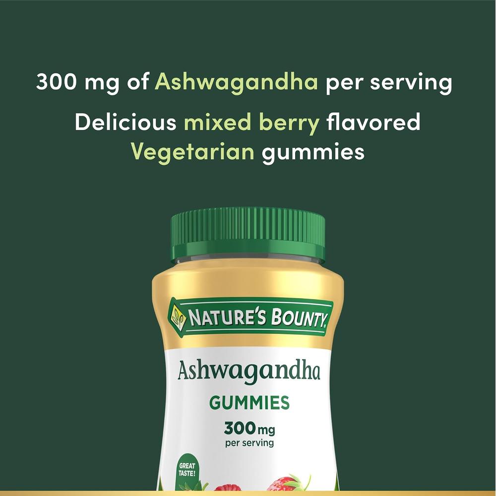 ASHWAGANDHA KSM-66 NATURE'S BOUNTY 300 MG FRUTOS ROJOS 60 GOMITAS - 3
