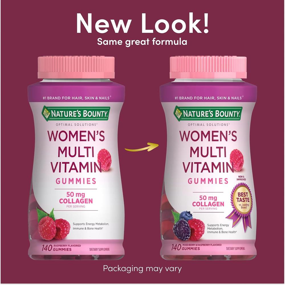 MULTIVITAMÍNICO MUJER NATURE'S BOUNTY + COLÁGENO 50 MG 140 GOMITAS - 2