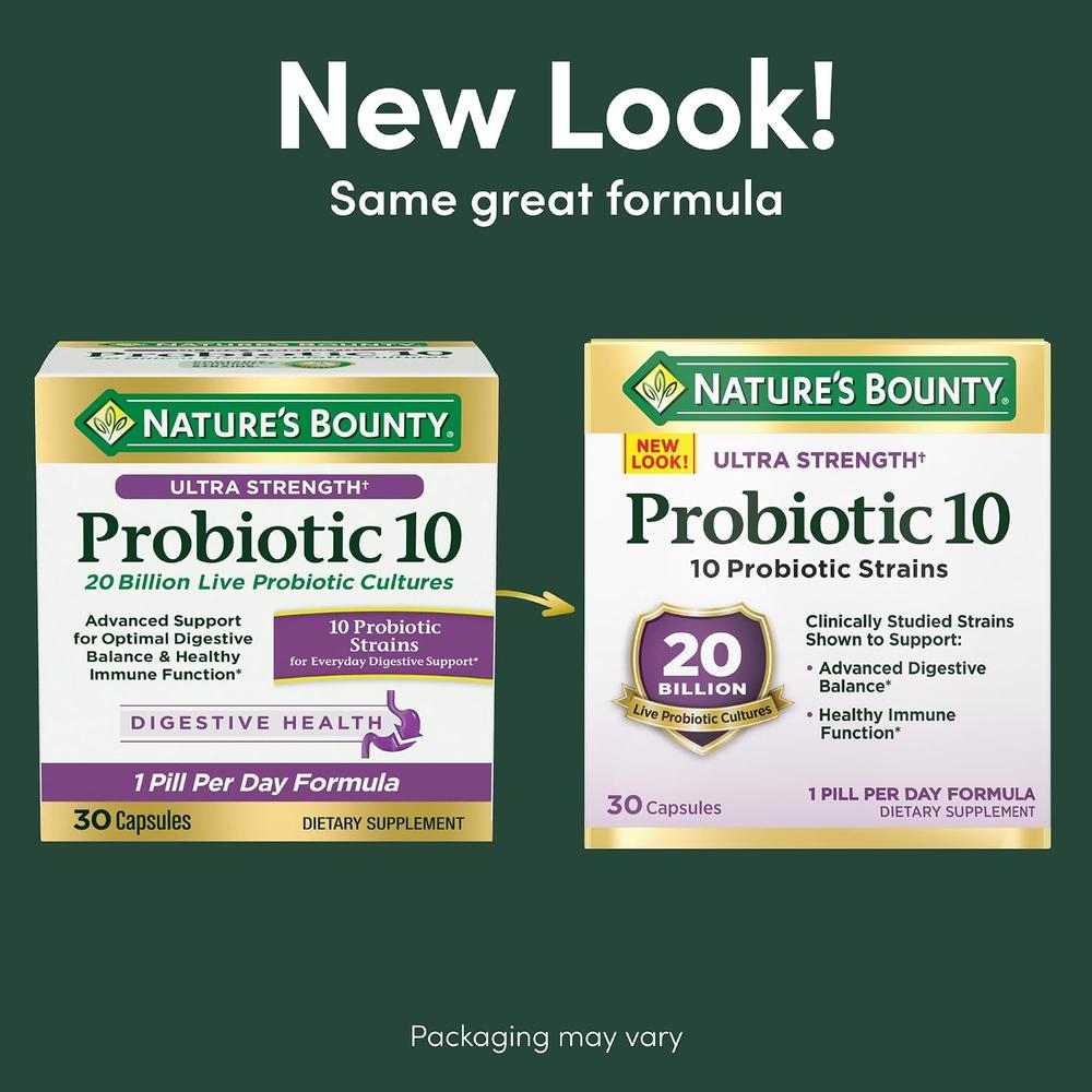 PROBIÓTICO 10 NATURE'S BOUNTY 20 BILLONES 10 CEPAS 30 CÁPSULAS - 2