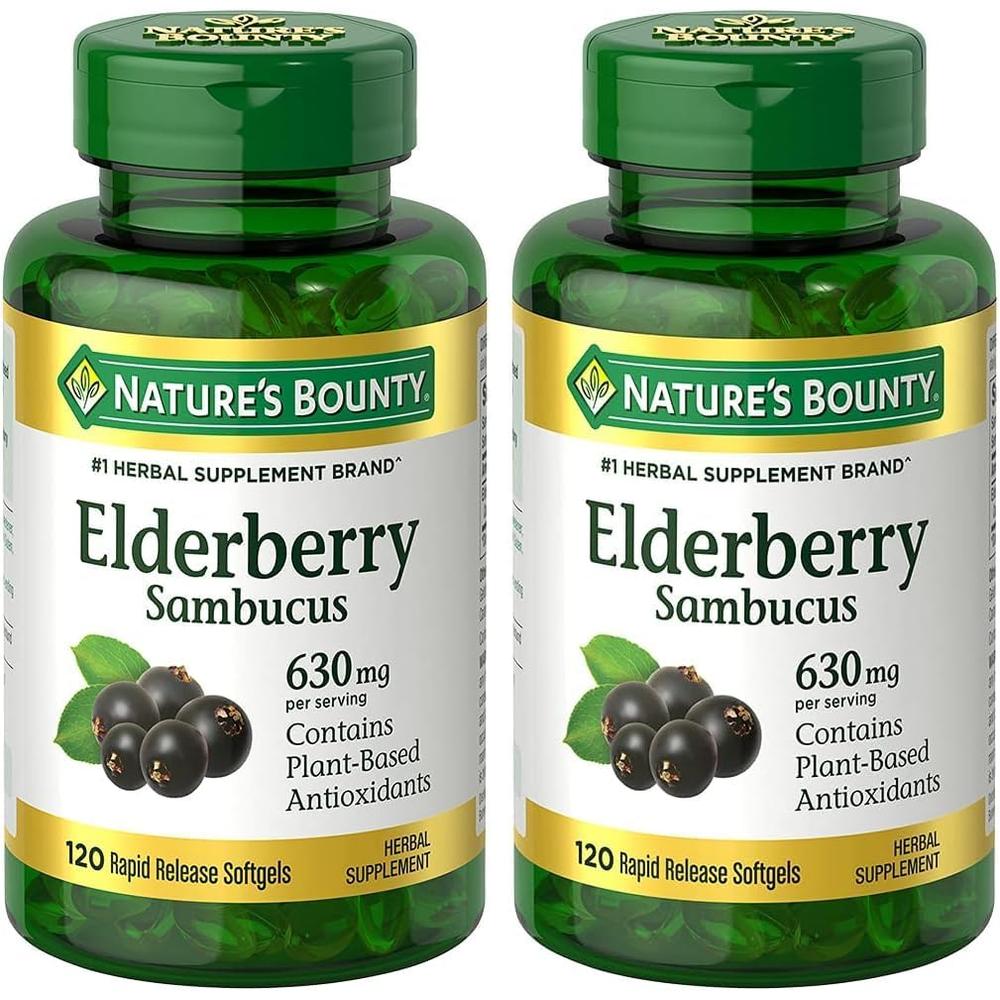 SAÚCO SAMBUCUS NATURE'S BOUNTY 630 MG 120 CÁPSULAS BLANDAS | PACK 2 - 1