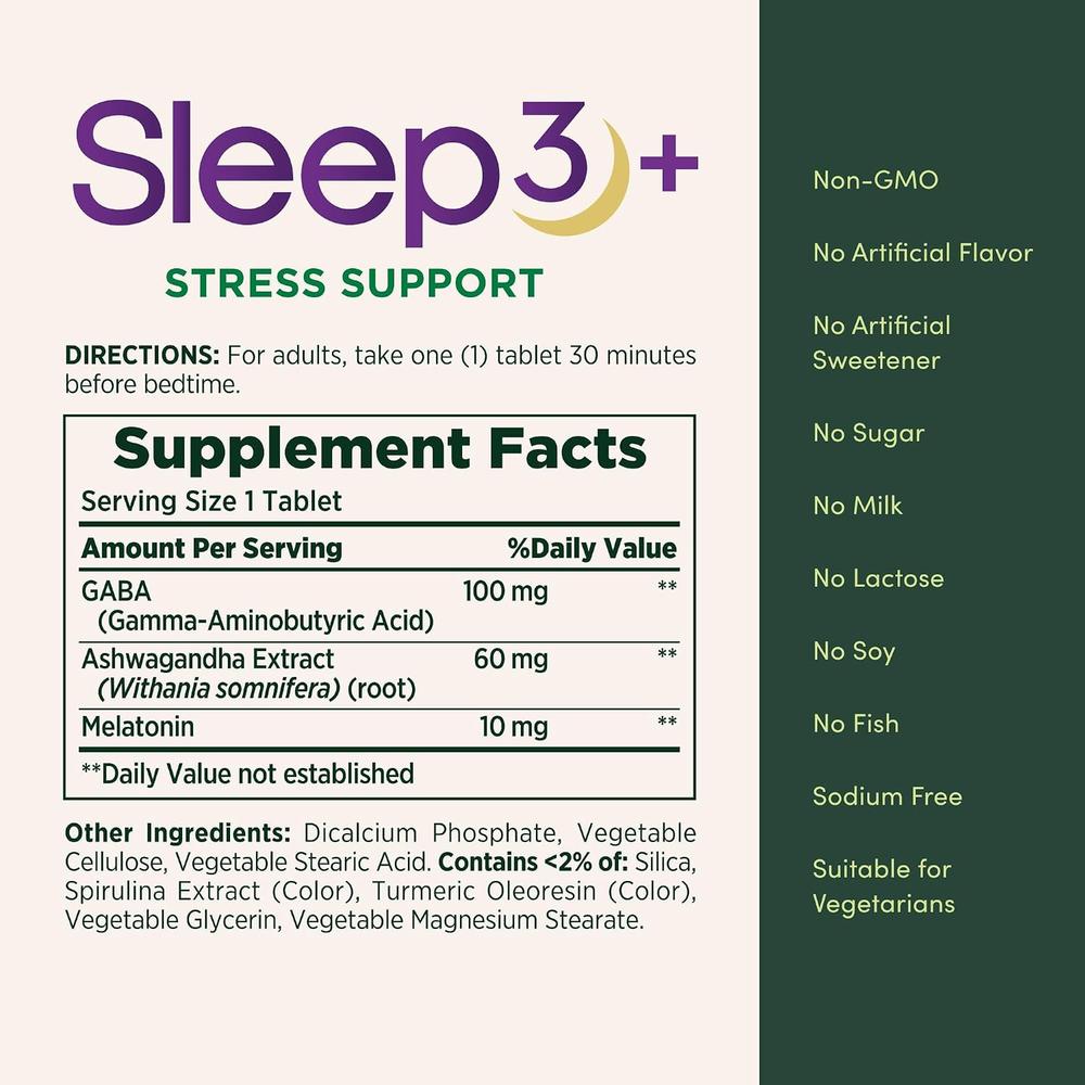 STRESS SUPPORT + MELATONINA NATURE'S BOUNTY 56 TABLETAS TRICAPA - 5