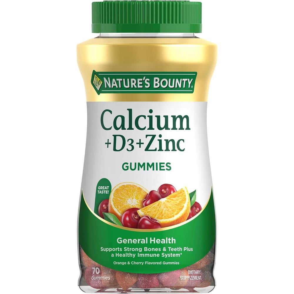 CALCIO + VITAMINA D3 + ZINC NATURE'S BOUNTY 500 MG 70 GOMITAS - 1