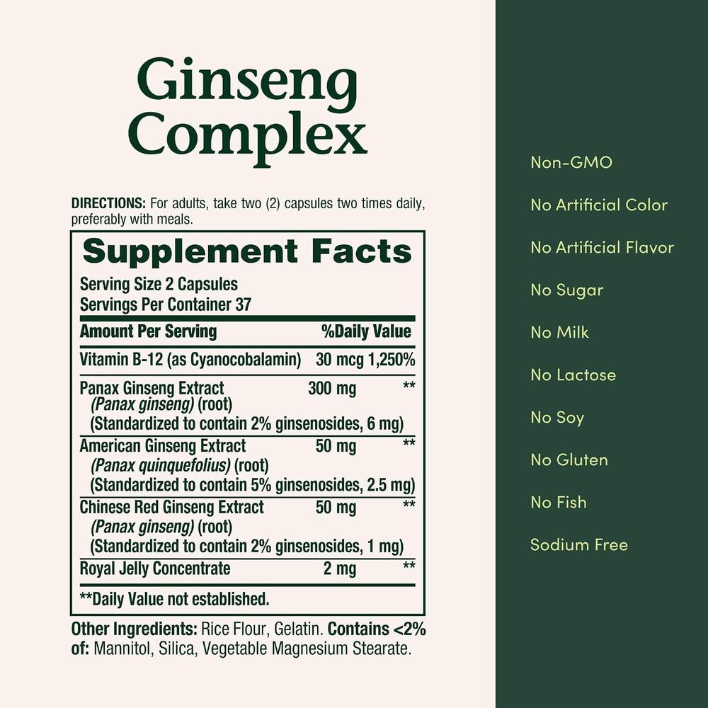COMPLEJO DE GINSENG NATURE'S BOUNTY 75 CÁPSULAS - 6