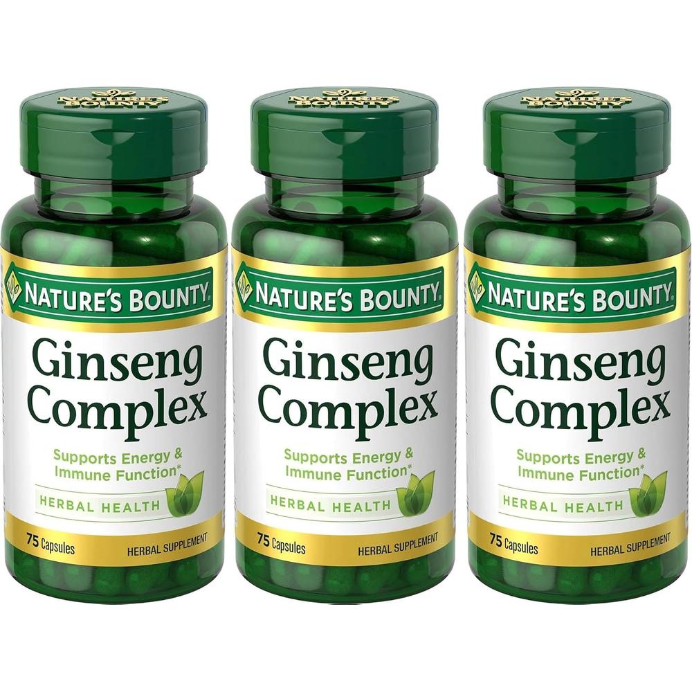 COMPLEJO DE GINSENG NATURE'S BOUNTY 75 CÁPSULAS | PACK 3 - 1