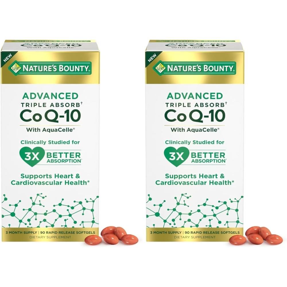 COENZIMA Q10 ADVANCED TRIPLE ABSORB NATURE'S BOUNTY 100 MG 90 CÁPSULAS BLANDAS | PACK 2 - 1