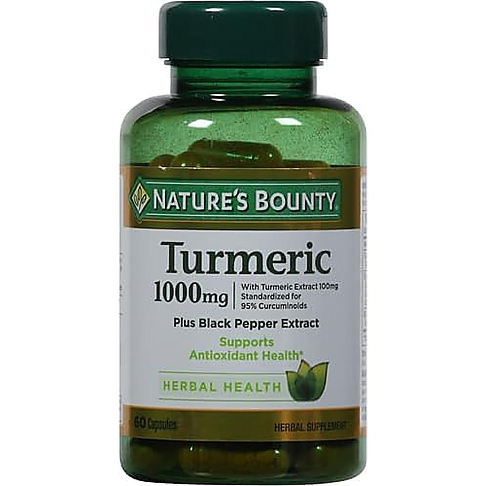 CÚRCUMA NATURE'S BOUNTY 1000 MG + BIOPERINE 5 MG 60 CÁPSULAS | PACK 3 - 3