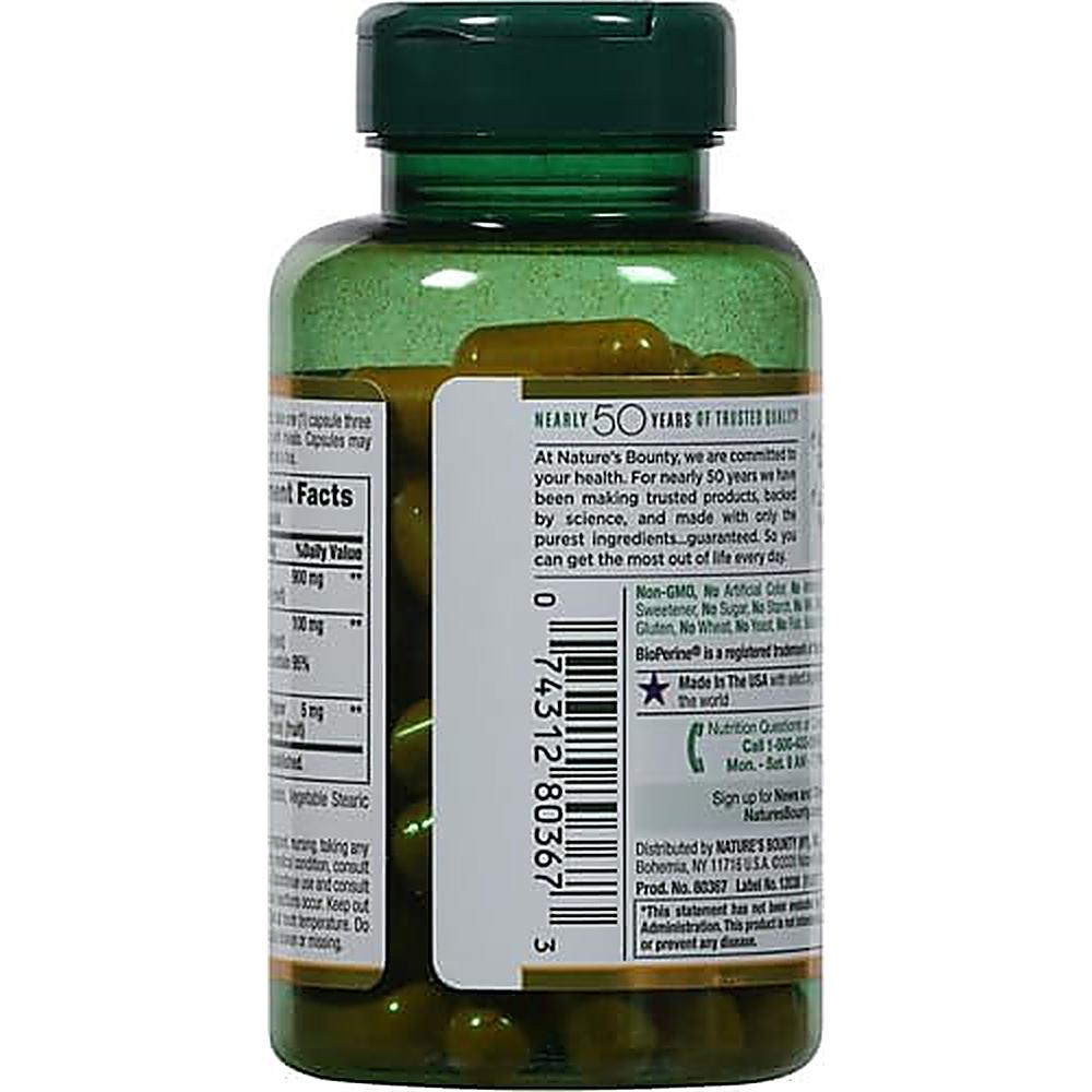 CÚRCUMA NATURE'S BOUNTY 1000 MG + BIOPERINE 5 MG 60 CÁPSULAS | PACK 3 - 4