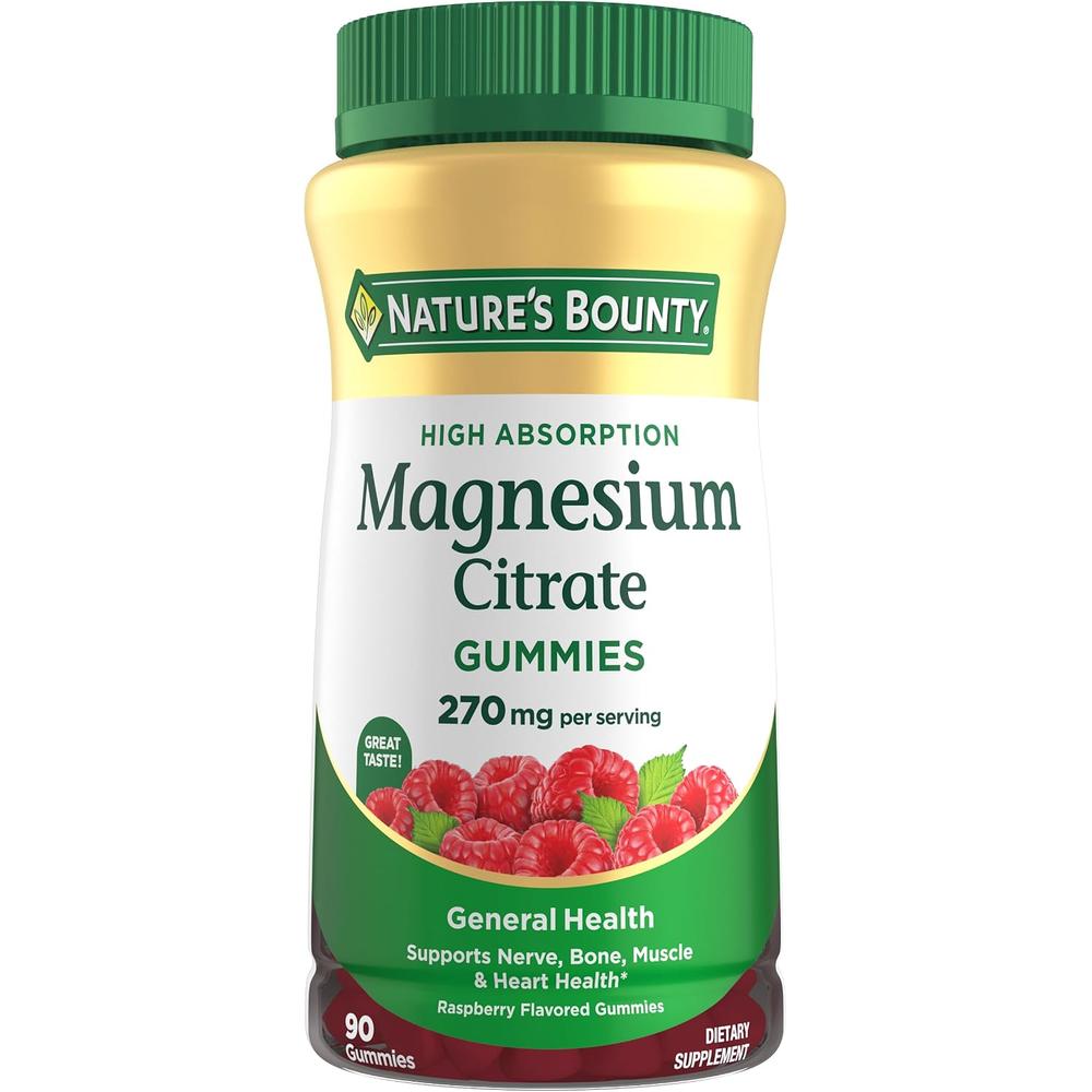 CITRATO DE MAGNESIO NATURE'S BOUNTY 270 MG FRAMBUESA 90 GOMITAS - 1