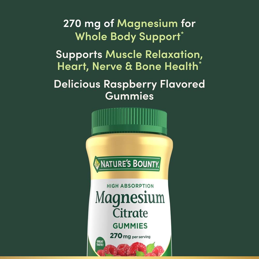 CITRATO DE MAGNESIO NATURE'S BOUNTY 270 MG FRAMBUESA 90 GOMITAS - 3
