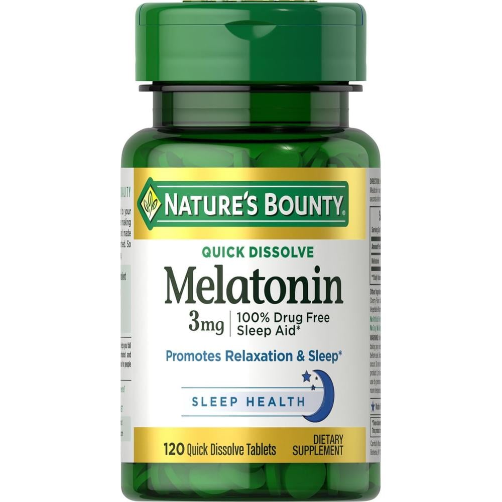 MELATONINA QUICK DISSOLVE NATURE'S BOUNTY 3 MG 120 TABLETAS - 1