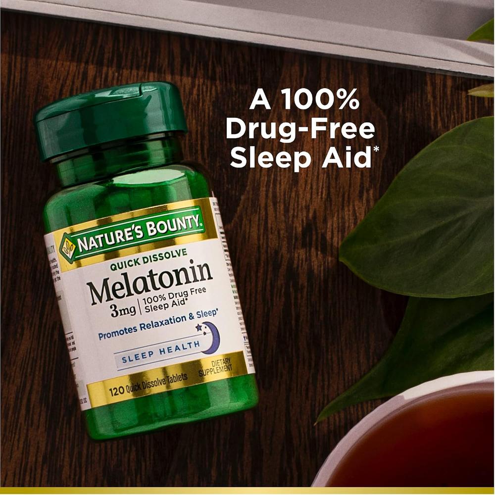 MELATONINA QUICK DISSOLVE NATURE'S BOUNTY 3 MG 120 TABLETAS - 4