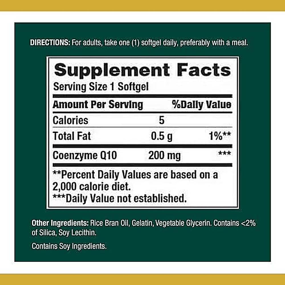 COENZIMA Q10 NATURE'S BOUNTY 200 MG 80 CÁPSULAS BLANDAS | PACK 3 - 3