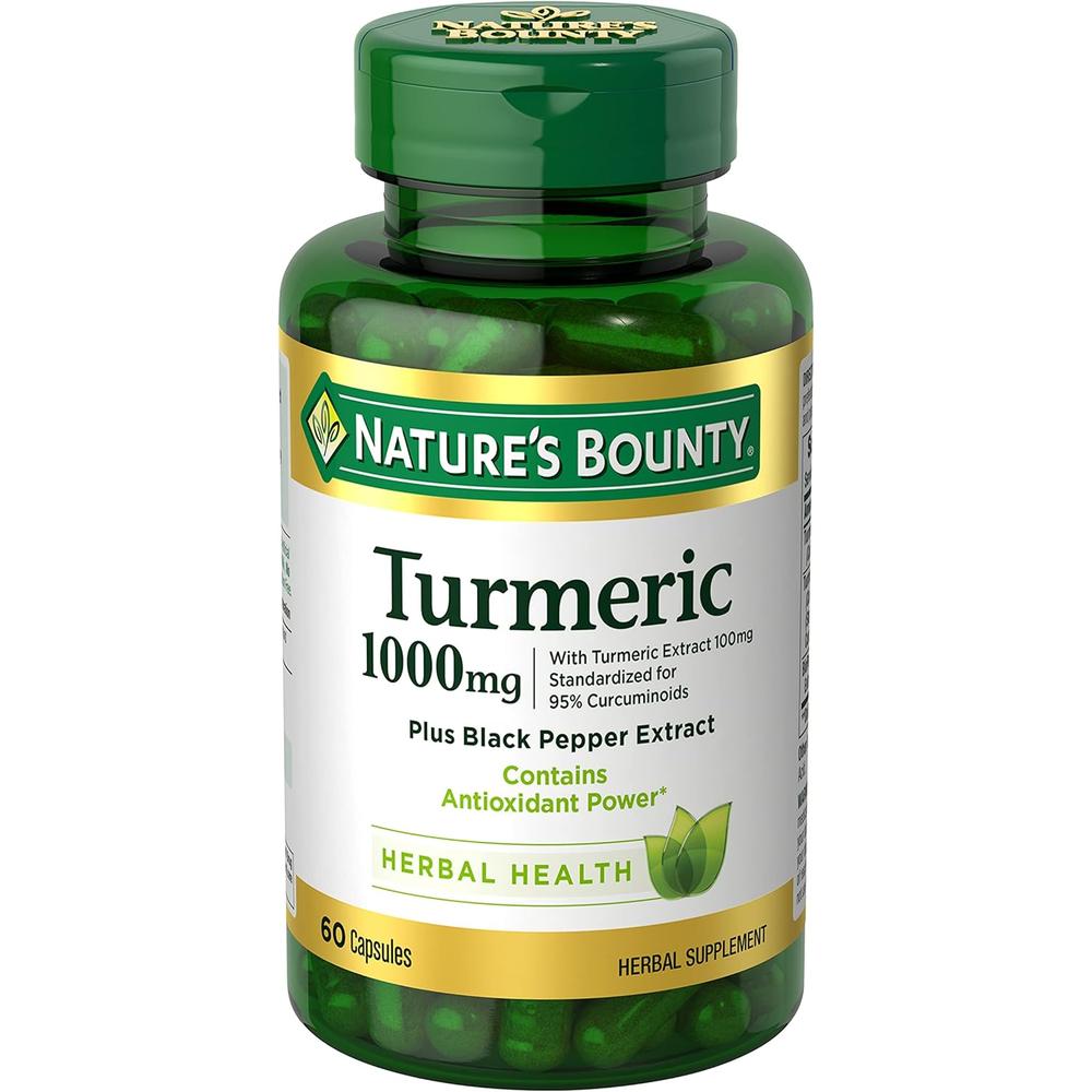 CÚRCUMA NATURE'S BOUNTY 1000 MG + BIOPERINE 5 MG 60 CÁPSULAS - 1