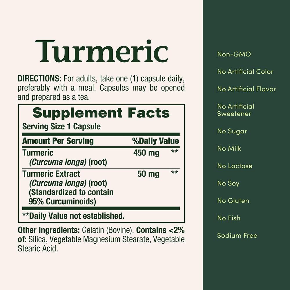 CÚRCUMA NATURE'S BOUNTY 450 MG 60 CÁPSULAS - 5