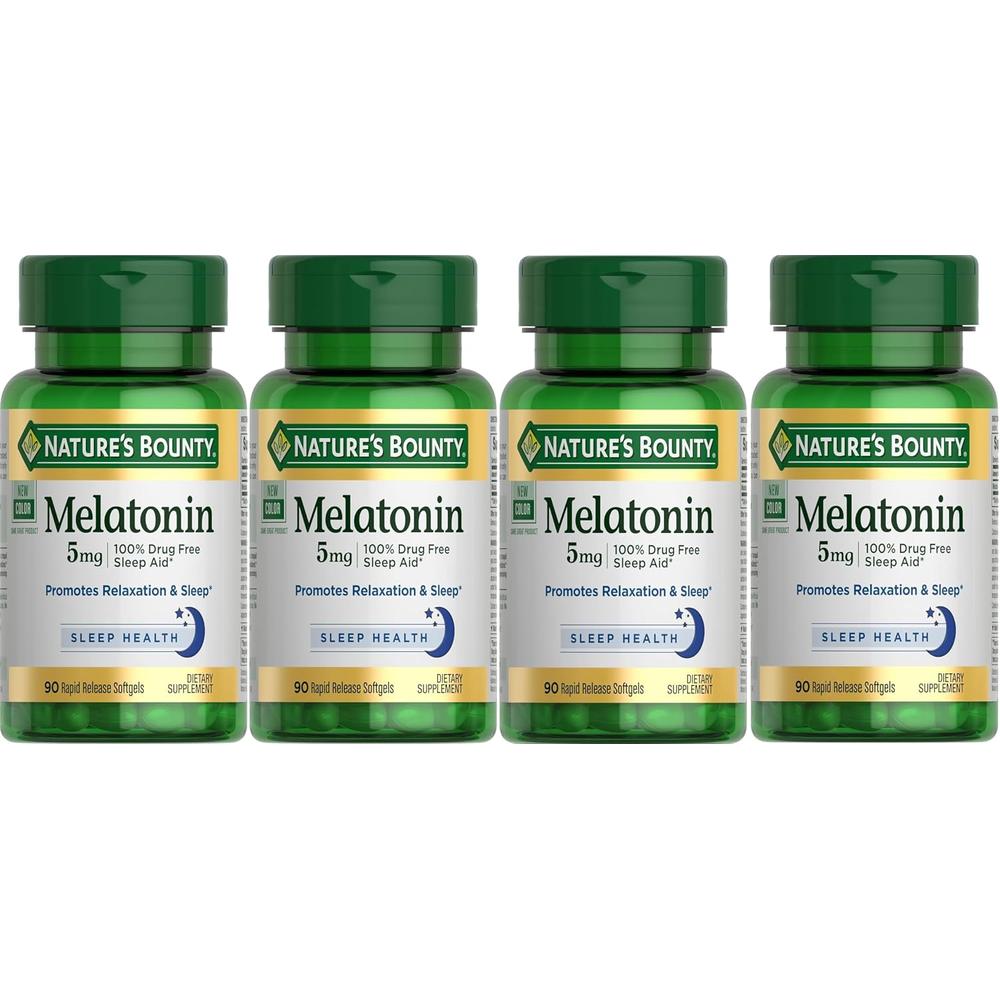 MELATONINA NATURE'S BOUNTY 5 MG 90 CÁPSULAS BLANDAS | PACK 4 - 1