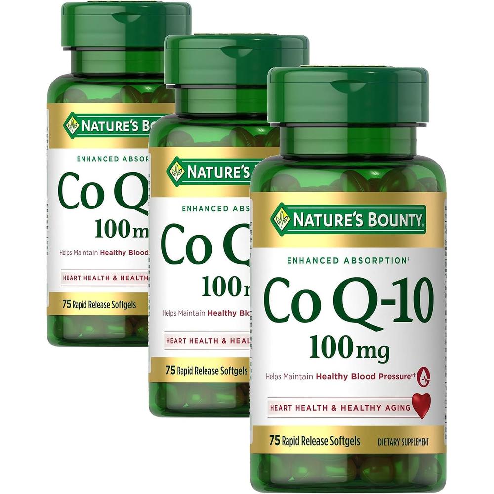 COENZIMA Q10 NATURE'S BOUNTY 100 MG 75 CÁPSULAS BLANDAS | PACK 3 - 1