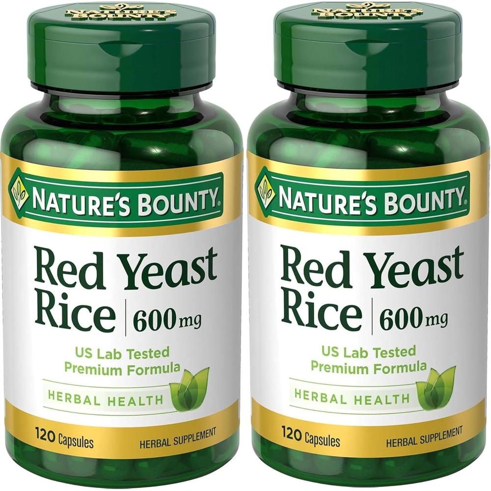 ARROZ DE LEVADURA ROJA NATURE'S BOUNTY 600 MG 120 CÁPSULAS | PACK 2 - 1