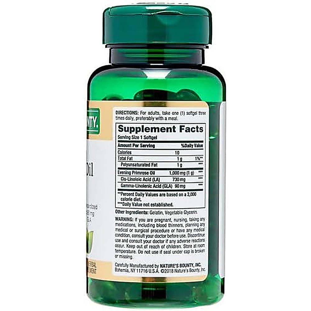 ACEITE DE ONAGRA NATURE'S BOUNTY 1000 MG + GLA 90 MG 60 CÁPSULAS BLANDAS | PACK 3 - 2