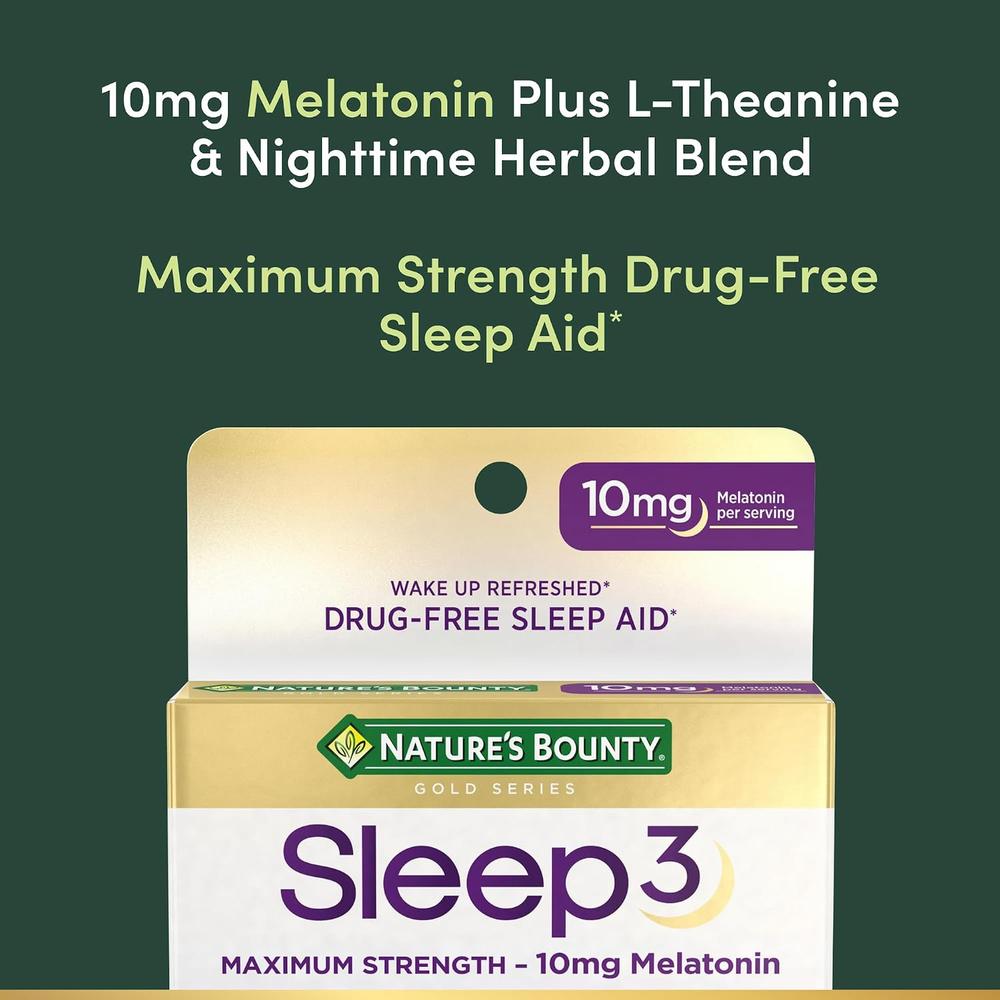MELATONINA NATURE'S BOUNTY 10 MG 30 TABLETAS TRICAPA - 3