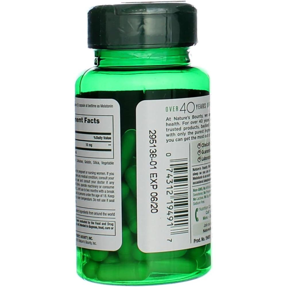 MELATONINA NATURE'S BOUNTY 10 MG 60 CÁPSULAS | PACK 3 - 6