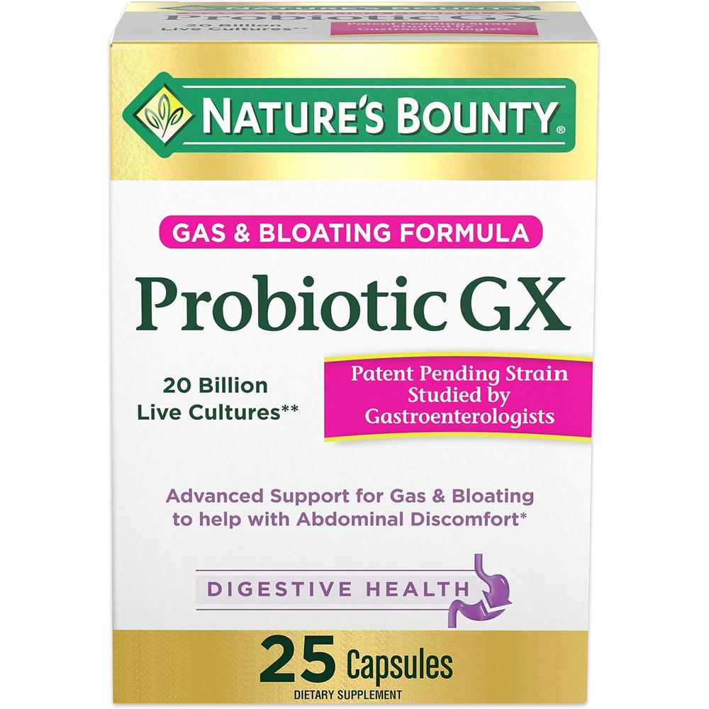 PROBIÓTICO GX NATURE'S BOUNTY 20 BILLONES 25 CÁPSULAS - 1