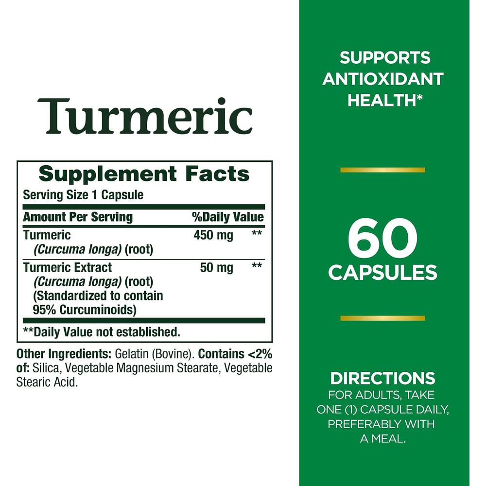 CÚRCUMA NATURE'S BOUNTY 450 MG 60 CÁPSULAS | PACK 2 - 4