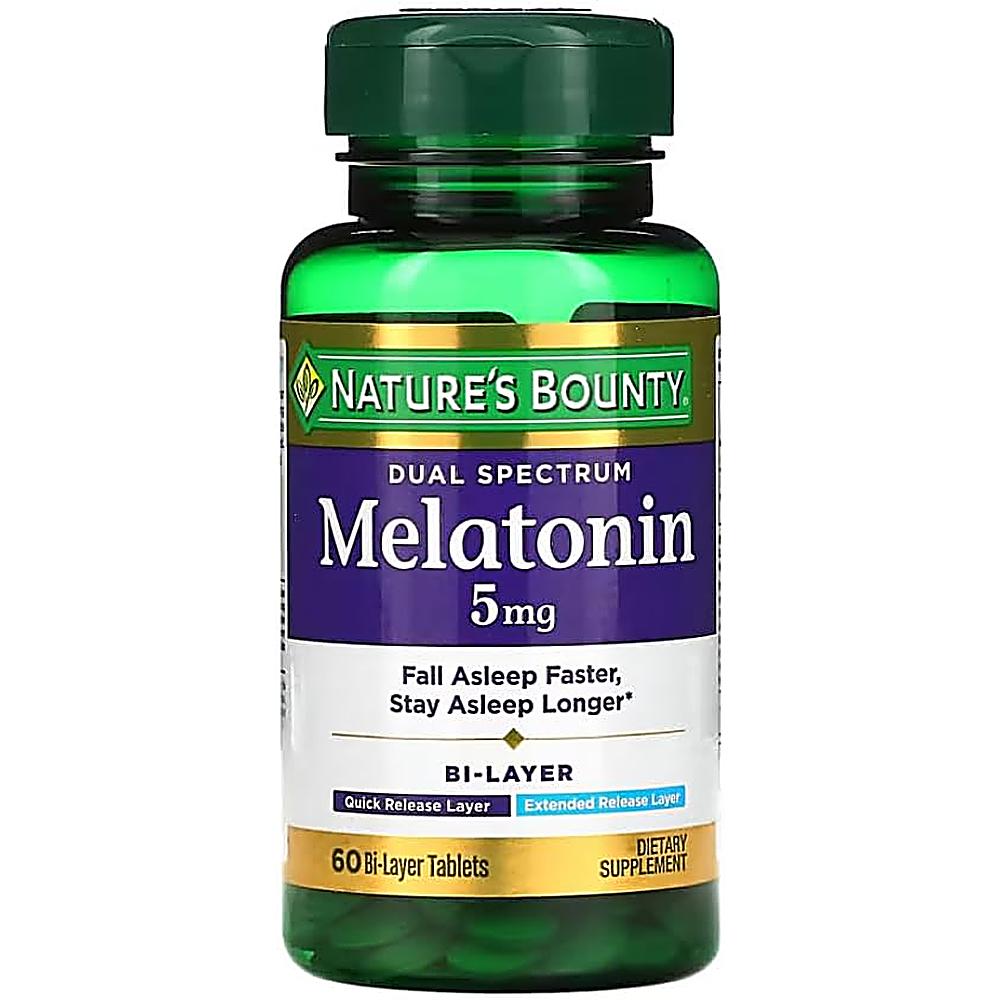 MELATONINA DUAL SPECTRUM NATURE'S BOUNTY 5 MG 60 TABLETAS | PACK 2 - 2