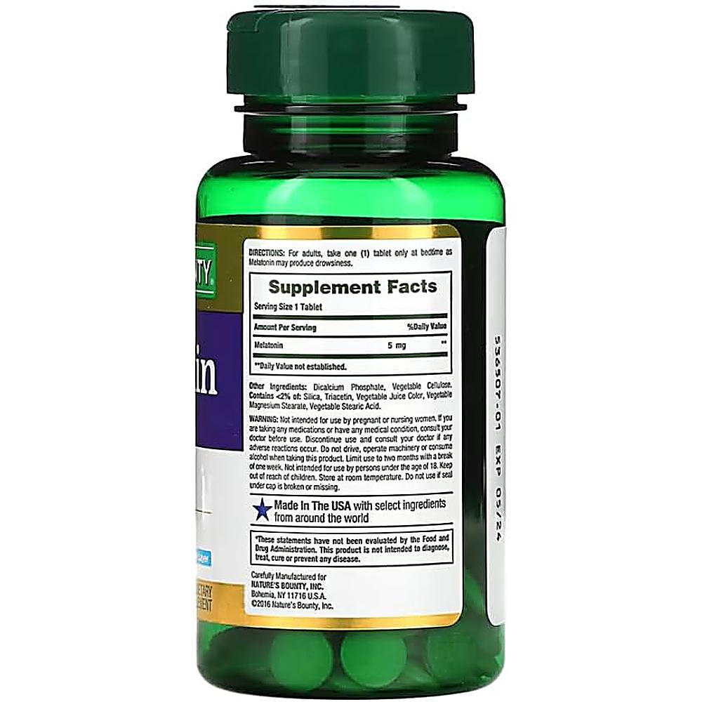MELATONINA DUAL SPECTRUM NATURE'S BOUNTY 5 MG 60 TABLETAS | PACK 2 - 3