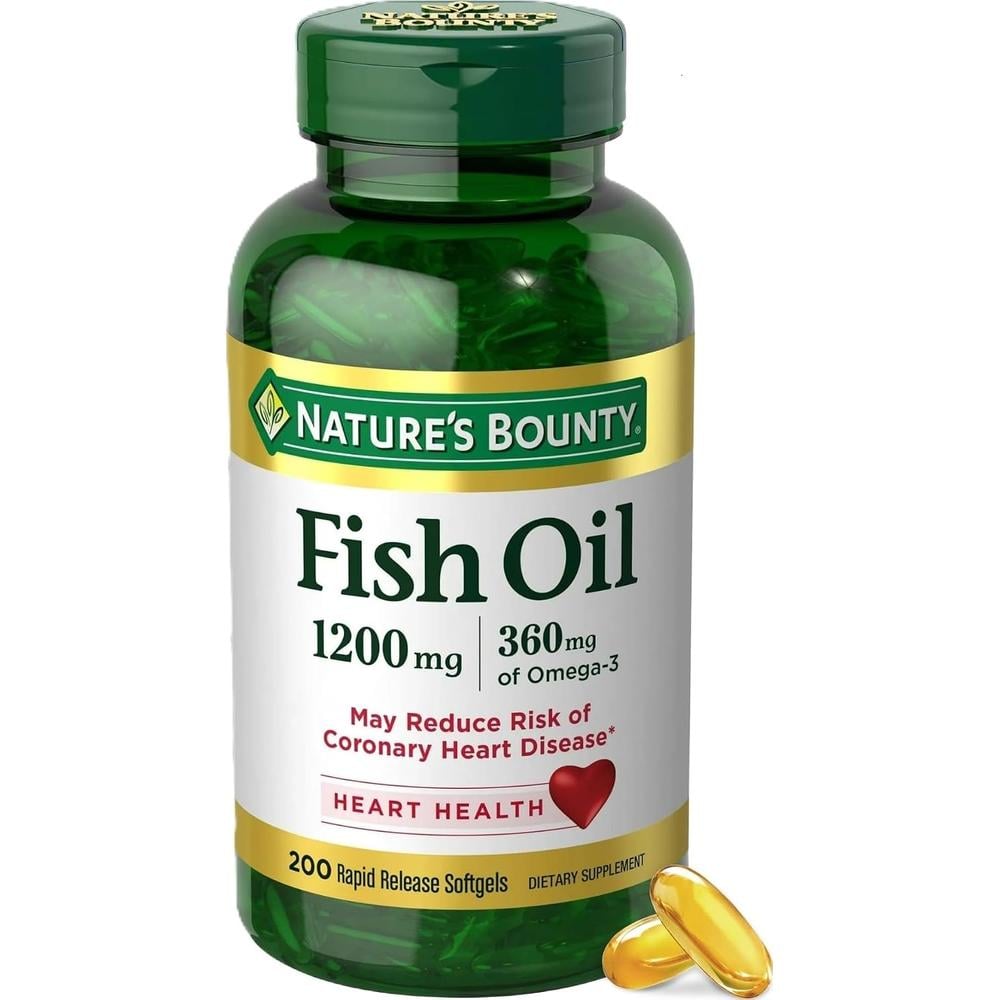OMEGA 3 NATURE'S BOUNTY 360 MG + ACEITE DE PESCADO 1200 MG 200 CÁPSULAS BLANDAS - 1