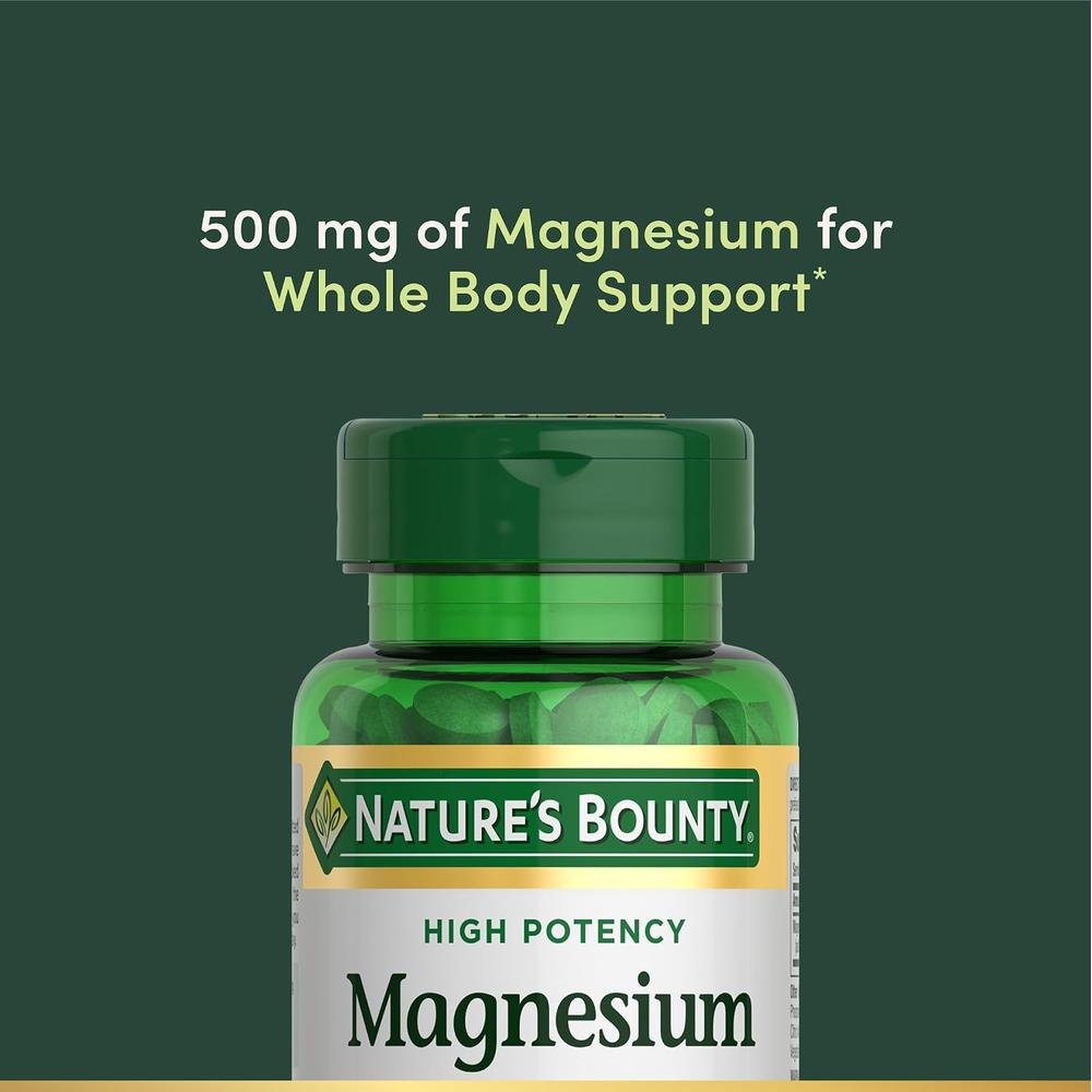 MAGNESIO NATURE'S BOUNTY 500 MG 100 TABLETAS - 3