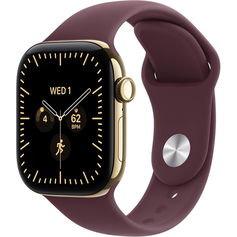 APPLE WATCH SERIES 12 (GPS + CELLULAR) 42MM RADIANT GOLD TITANIUM + SPORT BAND BURGUNDY - S/M - 1