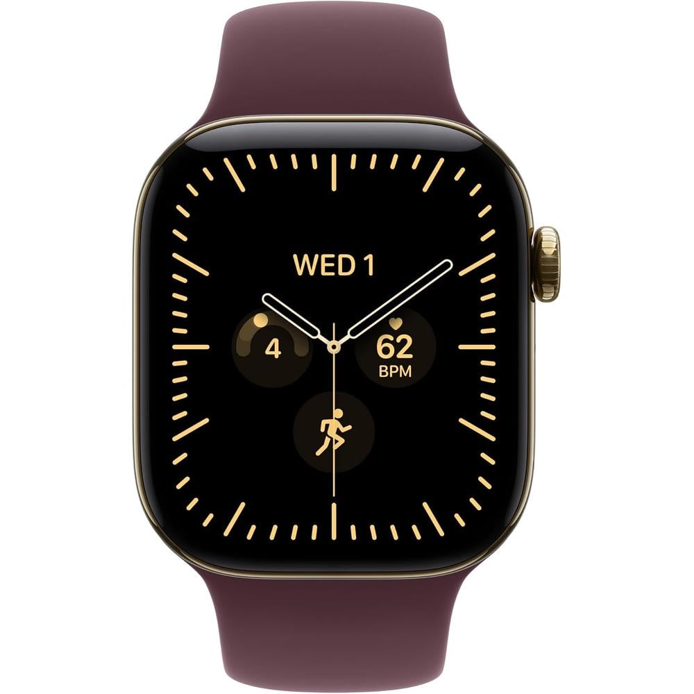 APPLE WATCH SERIES 12 (GPS + CELLULAR) 42MM RADIANT GOLD TITANIUM + SPORT BAND BURGUNDY - S/M - 2