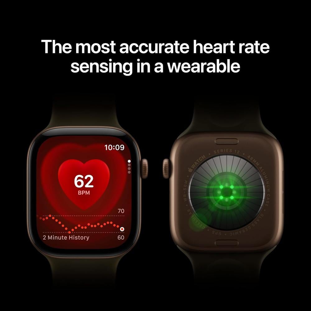 APPLE WATCH SERIES 12 (GPS + CELLULAR) 42MM RADIANT GOLD TITANIUM + SPORT BAND BURGUNDY - S/M - 3