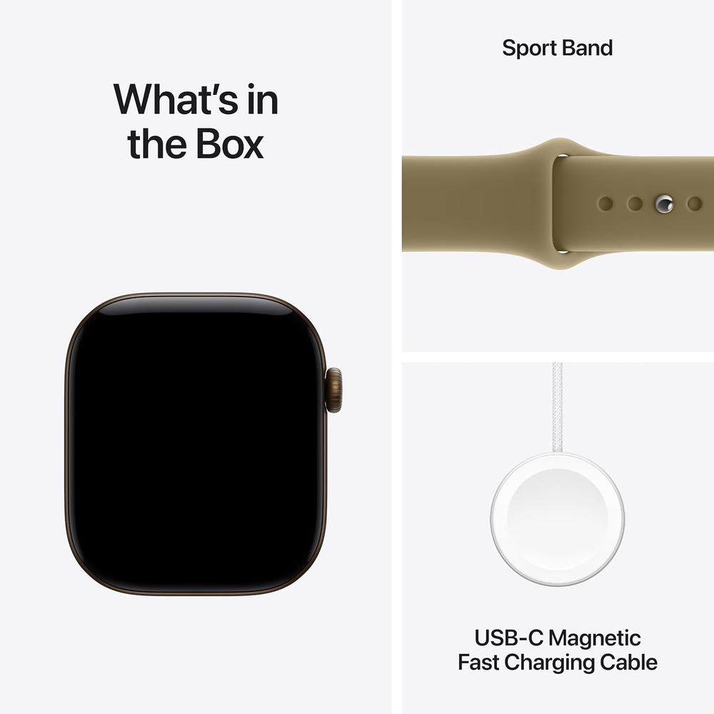 APPLE WATCH SERIES 12 (GPS) 46MM DARK BRONZE ALUMINUM + SPORT BAND OLIVE - M/L - 8