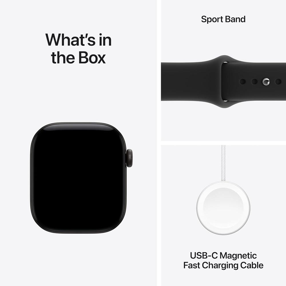APPLE WATCH SERIES 12 (GPS + CELLULAR) 42MM BLACK ALUMINUM + SPORT BAND BLACK - S/M - 8