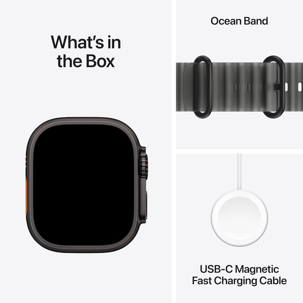 APPLE WATCH ULTRA 4 (GPS + CELLULAR) 49MM BLACK TITANIUM + OCEAN BAND TRANSLUCENT BLACK - ONE SIZE - 8