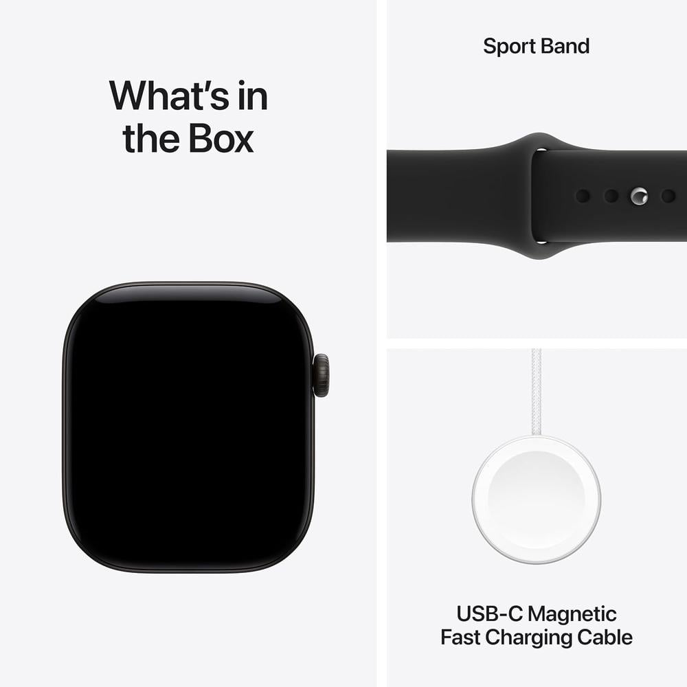 APPLE WATCH SERIES 12 (GPS) 46MM BLACK ALUMINUM + SPORT BAND BLACK - M/L - 8