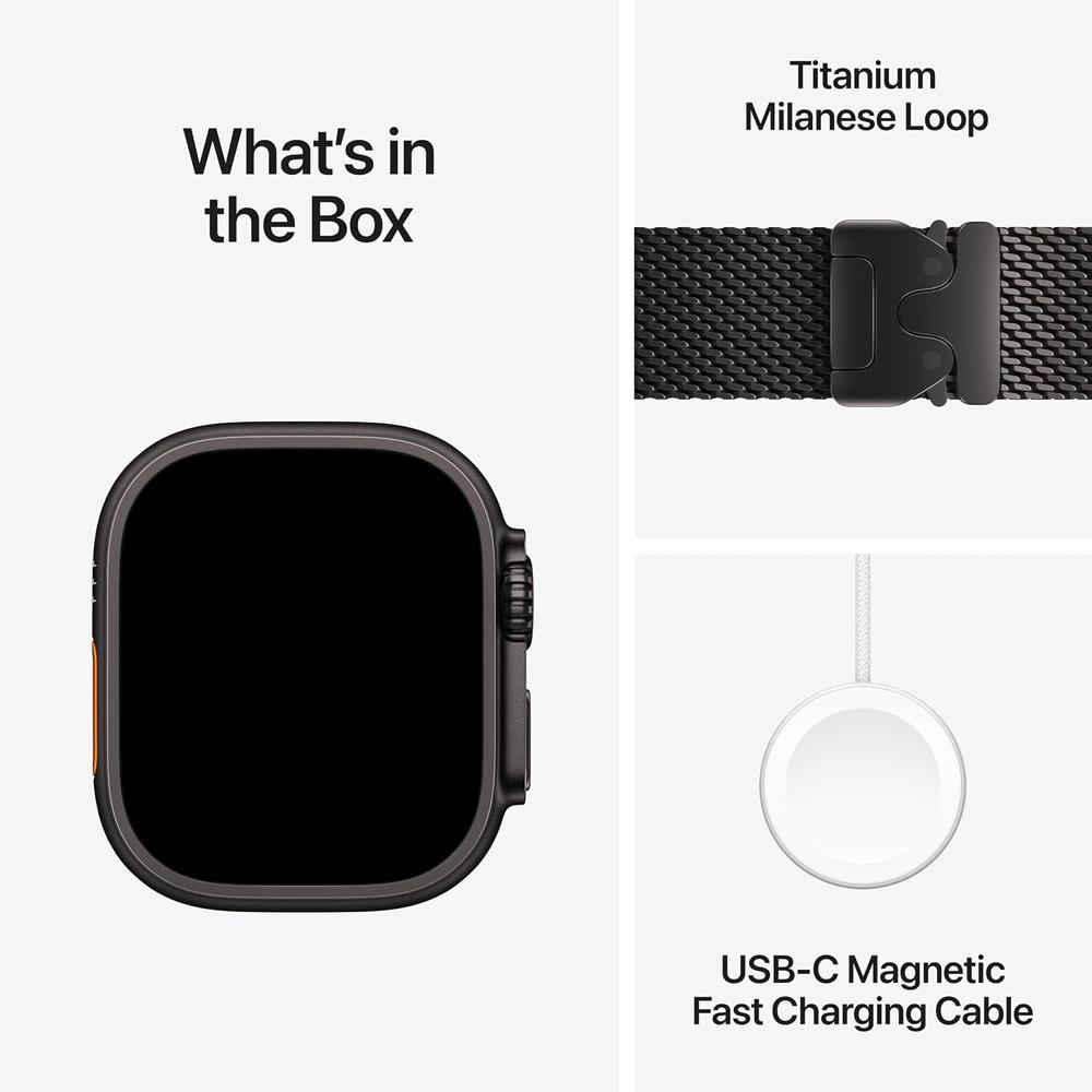 APPLE WATCH ULTRA 4 (GPS + CELLULAR) 49MM BLACK TITANIUM + TITANIUM MILANESE LOOP BLACK - L - 8