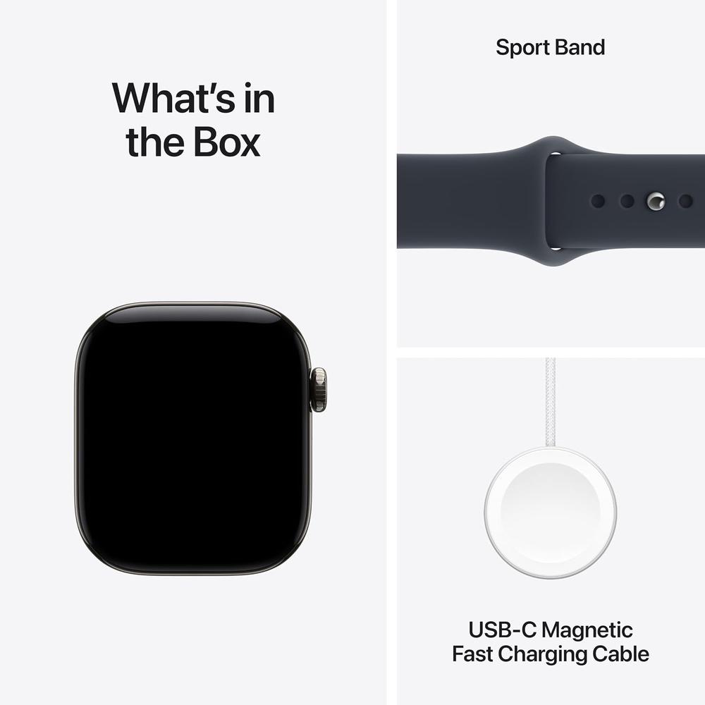 APPLE WATCH SERIES 12 (GPS + CELLULAR) 42MM NATURAL TITANIUM + SPORT BAND NAVY BLUE - S/M - 8