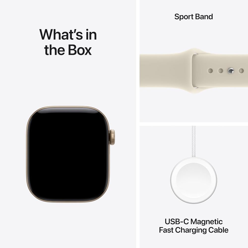 APPLE WATCH SERIES 12 (GPS) 42MM LIGHT GOLD ALUMINUM + SPORT BAND SAND - S/M - 8