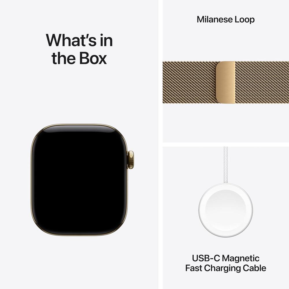 APPLE WATCH SERIES 12 (GPS + CELLULAR) 42MM RADIANT GOLD TITANIUM + MILANESE LOOP RADIANT GOLD - S/M - 8