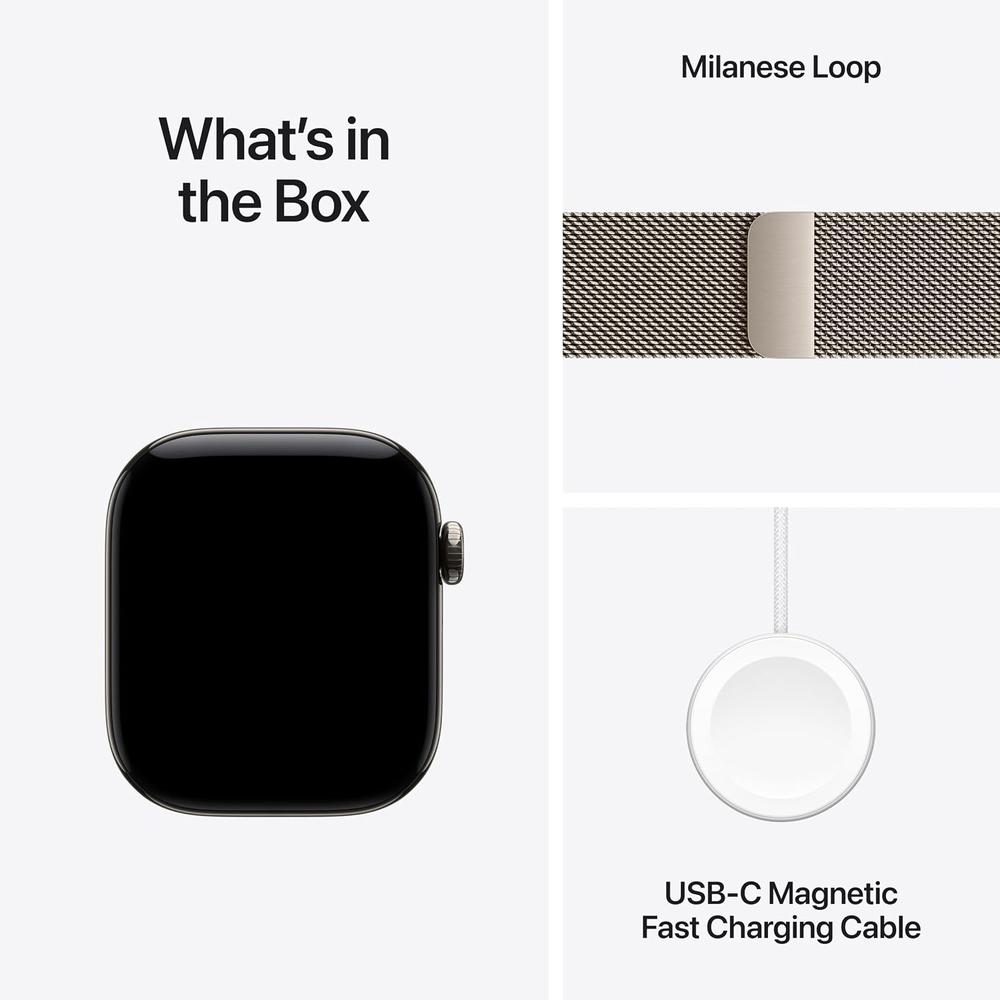 APPLE WATCH SERIES 12 (GPS + CELLULAR) 42MM NATURAL TITANIUM + MILANESE LOOP NATURAL - S/M - 8