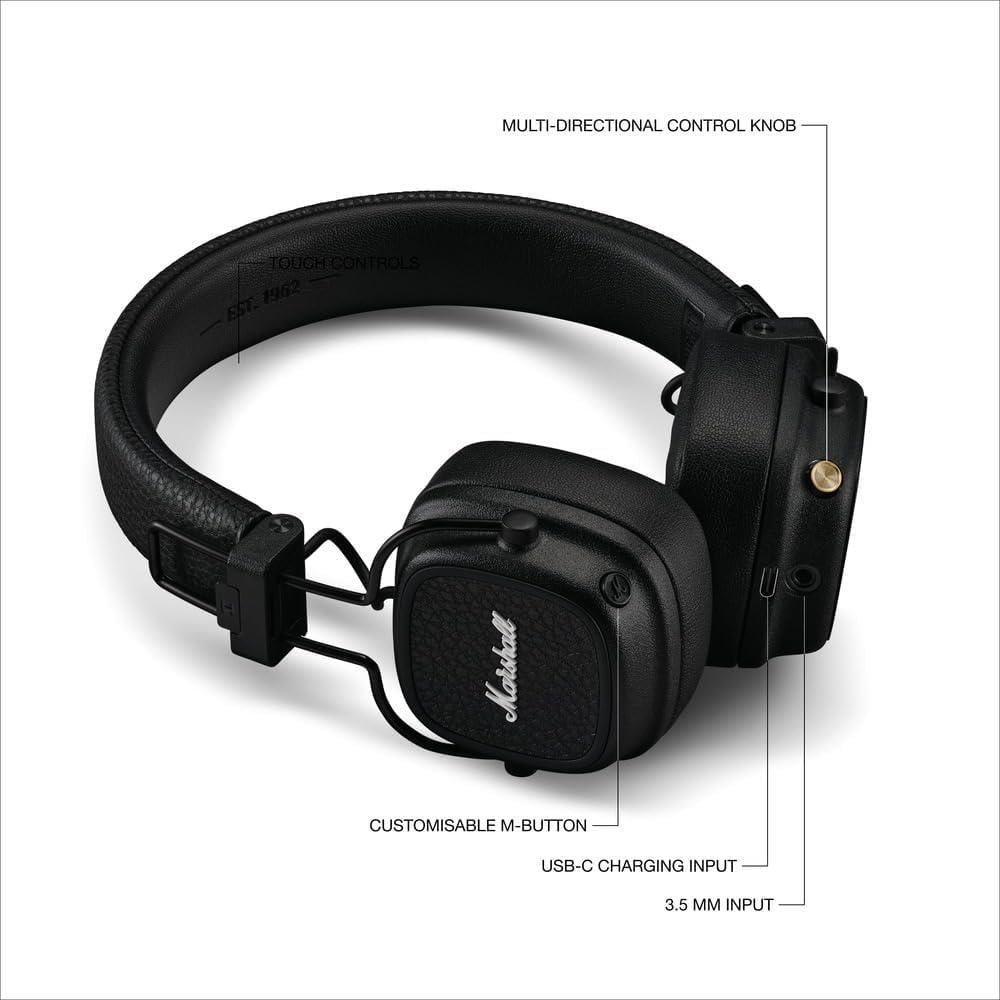 AUDÍFONOS INALÁMBRICOS ON-EAR MAJOR V MARSHALL | NEGRO - 6