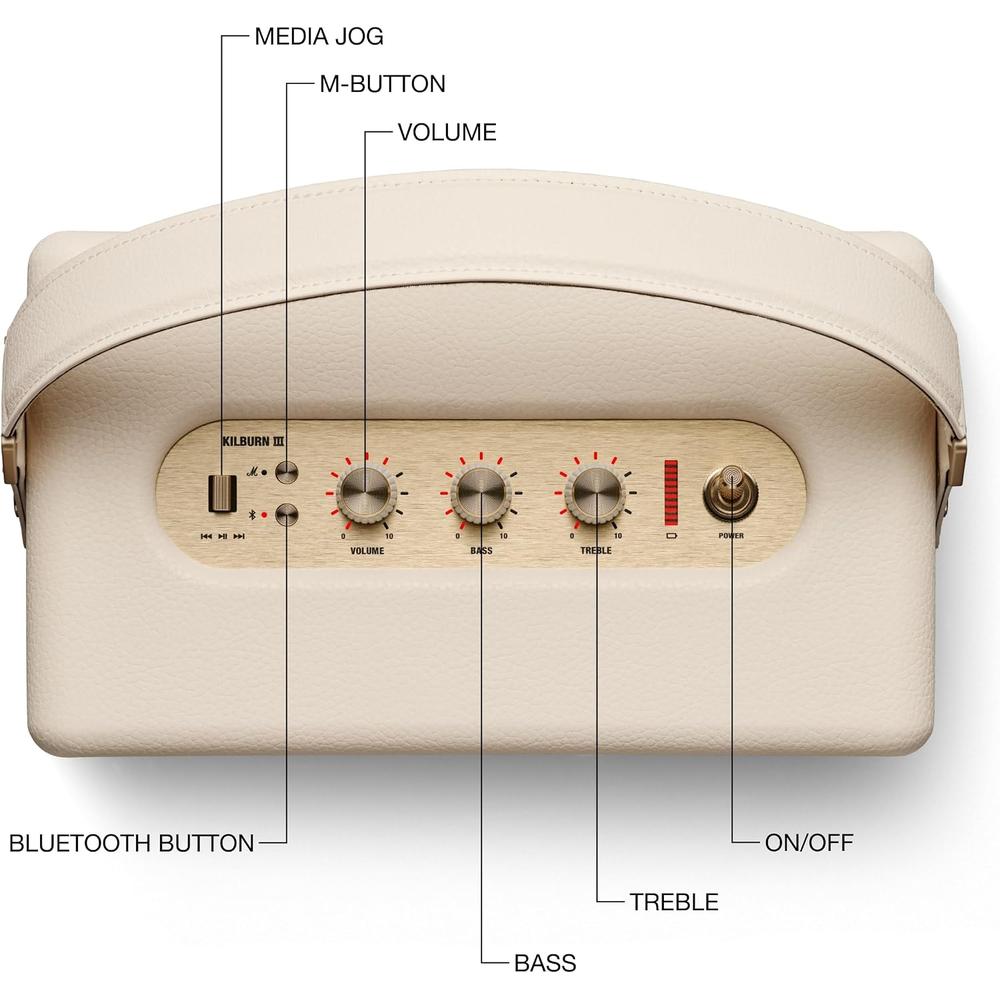 PARLANTE PORTÁTIL BLUETOOTH KILBURN III MARSHALL | CREMA - 6