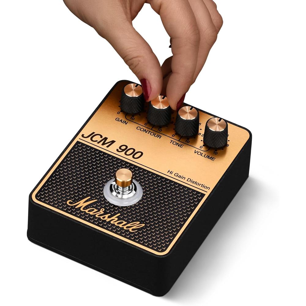 PEDAL DE EFECTO OVERDRIVE DISTORSIÓN JCM900 MARSHALL | NEGRO Y DORADO - 4