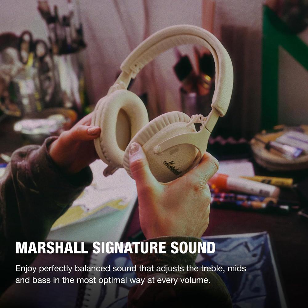 AUDÍFONOS INALÁMBRICOS OVER-EAR CANCELACIÓN DE RUIDO MONITOR III ANC MARSHALL | CREMA - 3