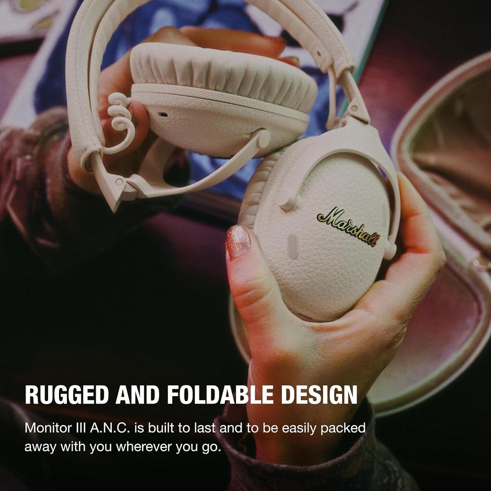 AUDÍFONOS INALÁMBRICOS OVER-EAR CANCELACIÓN DE RUIDO MONITOR III ANC MARSHALL | CREMA - 5